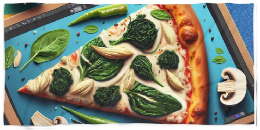 Veggie Pizza Beach Towels