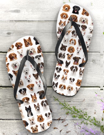 Dog Faces Flip Flops