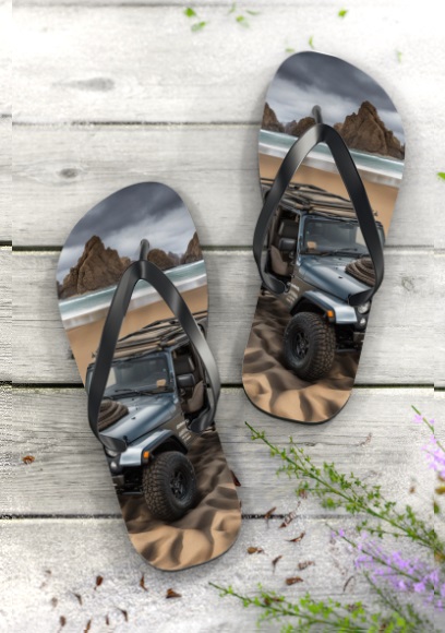 Beach Life Jeep Style Flip Flops