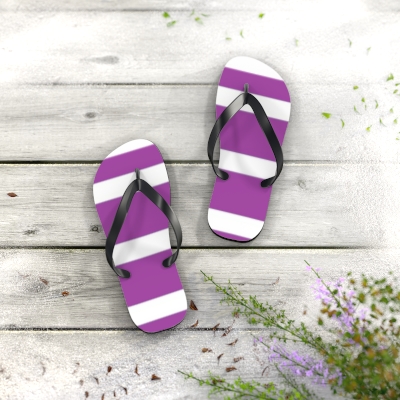 Purple Stripe Flip Flops