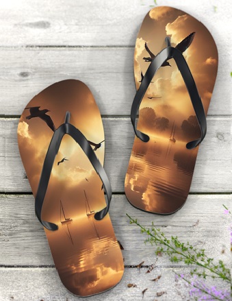Sunrise Seagulls Flip Flops